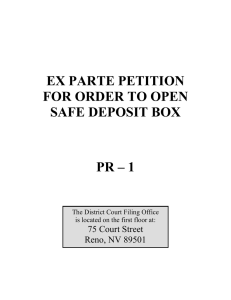 PR-1 Ex Parte Petition for Order to Open Safe Deposit Box