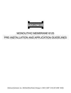 monolithic membrane 6125 pre-installation and application guidelines
