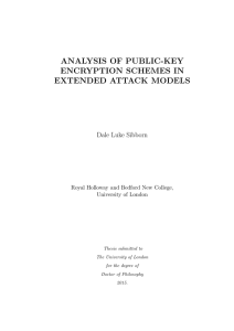 analysis of public-key encryption schemes in extended attack models