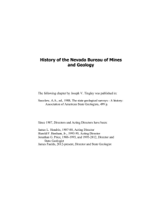 History of the Nevada Bureau of Mines and Geology