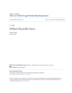 William Reynolds Vance - Yale Law School Legal Scholarship