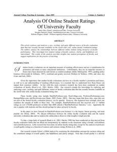 Title: Data Mining Online Student Evaluations of University Faculty