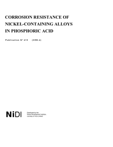 corrosion resistance of nickel-containing alloys in