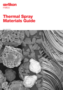 Oerlikon Metco Thermal Spray Materials Guide - 2015-04