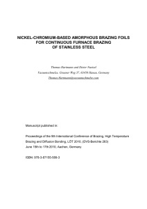 nickel-chromium-based amorphous brazing foils for continuous