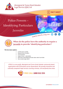 1. Police Powers – Identifying Particulars – Juveniles
