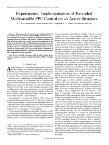 Experimental Implementation of Extended Multivariable PPF Control