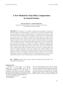 A New Method for Time-Delay Compensation in Control Systems