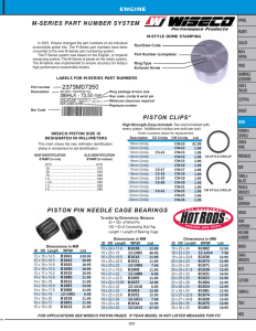 PISTON CLIPS* M-SERIES PART NUMBER SYSTEM PISTON PIN