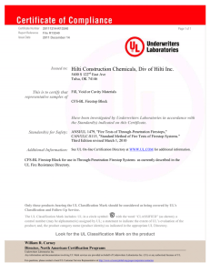 Issued to: Hilti Construction Chemicals, Div of Hilti Inc.