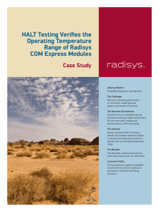 HALT Testing Verifies the Operating Temperature Range of Radisys