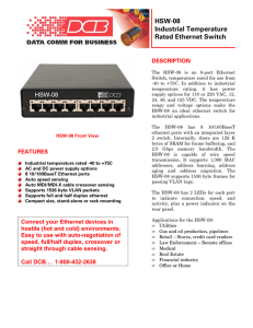 HSW-08 Industrial Temperature Rated Ethernet Switch