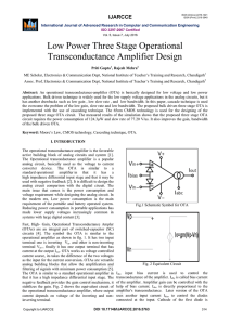 Low Power Three Stage Operational Transconductance Amplifier