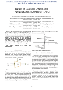 Design of Balanced Operational Transconductance Amplifier (OTA)