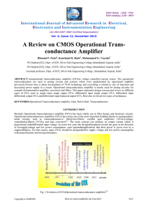 A Review on CMOS Operational Trans