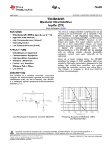 Wide Bandwidth Operational Transconductance Amplifier