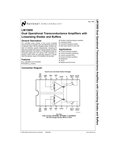 LM13600 Dual Operational Transconductance Amplifiers with