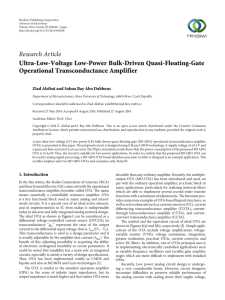 Ultra-Low-Voltage Low-Power Bulk-Driven Quasi-Floating