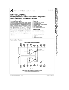 LM13700 LM13700A Dual Operational Transconductance