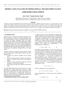 design and analysis of operational transconductance