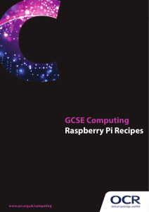 GCSE Computing Raspberry Pi Recipes