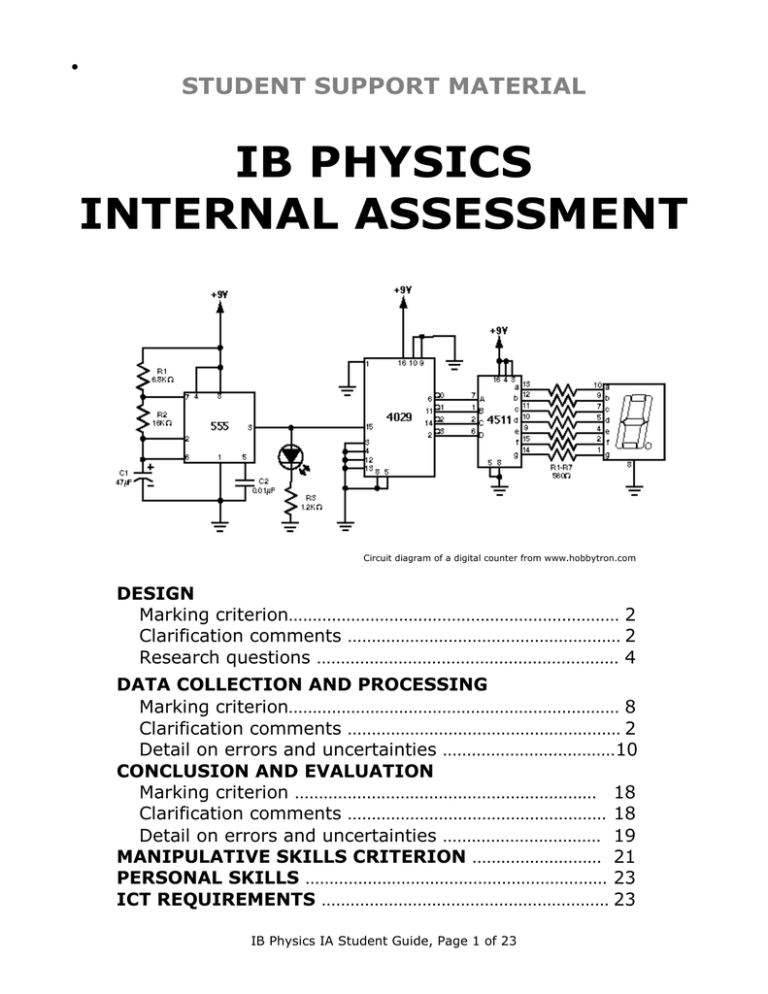 Physics Internal Assessment Examples