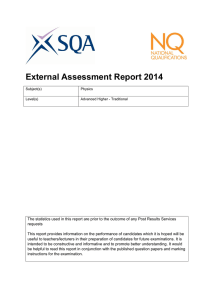 External Assessment Report 2014