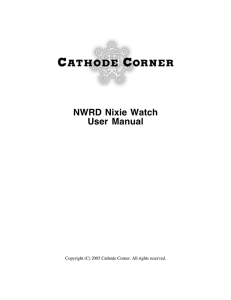 NWRD Nixie Watch User Manual
