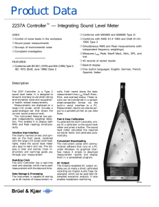 2237A Controller ™ — Integrating Sound Level Meter