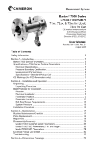 Barton 7000 Series Turbine Flowmeters