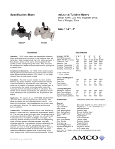 Specification Sheet Industrial Turbine Meters