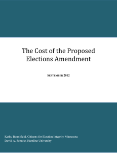 The Cost of the Proposed Elections Amendment