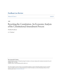 An Economic Analysis of the Constitutional Amendment Process