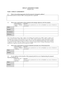 IMPACT ASSESSMENT FORM