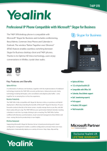 datasheet for the T40P Skype for Business phone