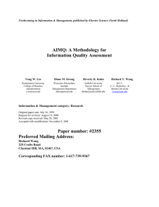 AIMQ: A Methodology for Information Quality Assessment