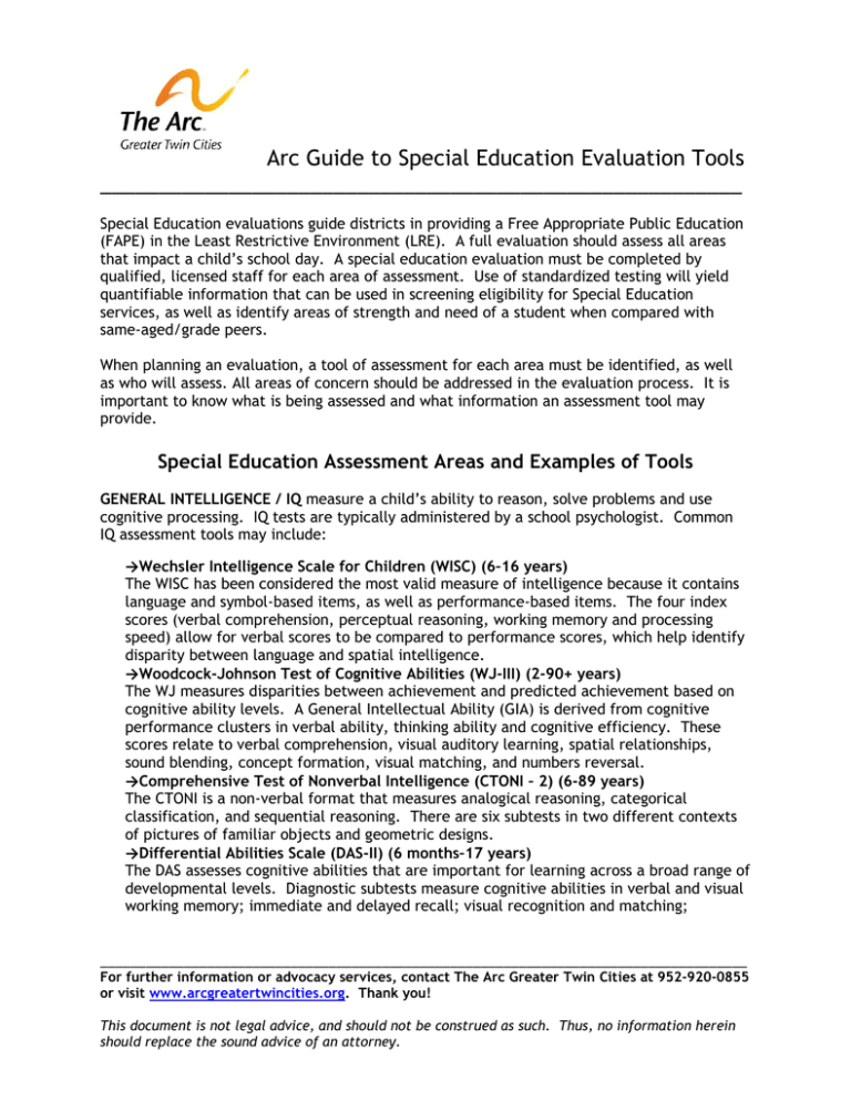 special-education-evaluation-tools