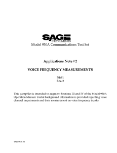 Voice Frequency Measurements on the 930A/935AT