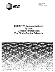 Definity G3 Installation (For Single-Carrier Cabinets)