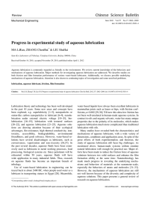 Progress in experimental study of aqueous lubrication | SpringerLink