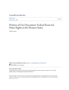 Winters of Our Discontent: Federal Reserved Water Rights in the