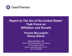 Report to The Arc of the United States` Task Force on Affiliation and