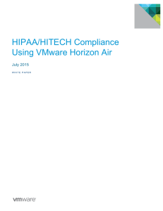 HIPAA/HITECH)Compliance) Using)VMware)Horizon)Air)