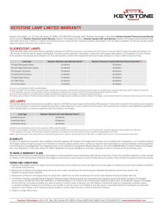 Lamp Warranty Information