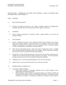 temporary facilities and controls