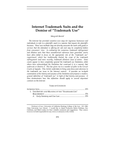 Internet Trademark Suits and the Demise of “Trademark Use”