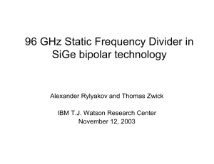 96 GHz Static Frequency Divider in SiGe bipolar technology