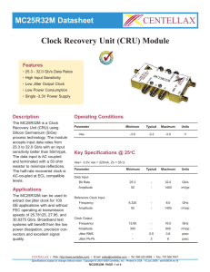 Centellax MC25R32M 30Gb/s Clock Recovery Module