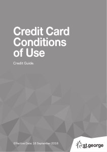 Credit Card Conditions of Use