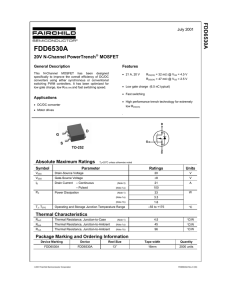 FDD6530A 20V N-Channel PowerTrench® MOSFET